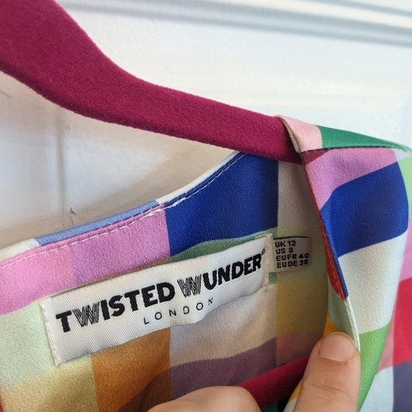 Asos Twisted Wunder Mini Dress In Bright Retro Check - Picture 4 of 5